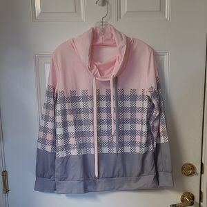 Pink and Gray Plaid Hoodie